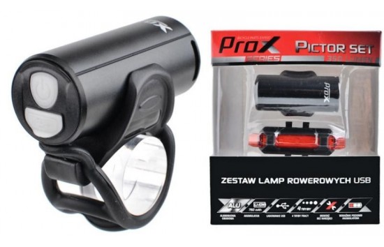 ZESTAW LAMP PROX PICTOR SET CREE 350+10 Lm USB