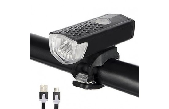 LAMPKA ŚWIATŁO ROWEROWE PRZÓD USB 300 LUMENS MOCNA (BC-FL1532)
